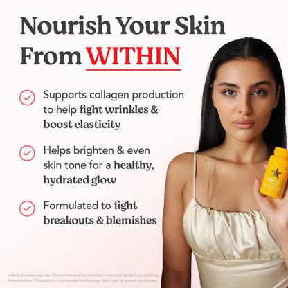 SKINtamin Vegetarian Collagen Pills | Skin Firmness, Wrinkles & Blemish Reduction