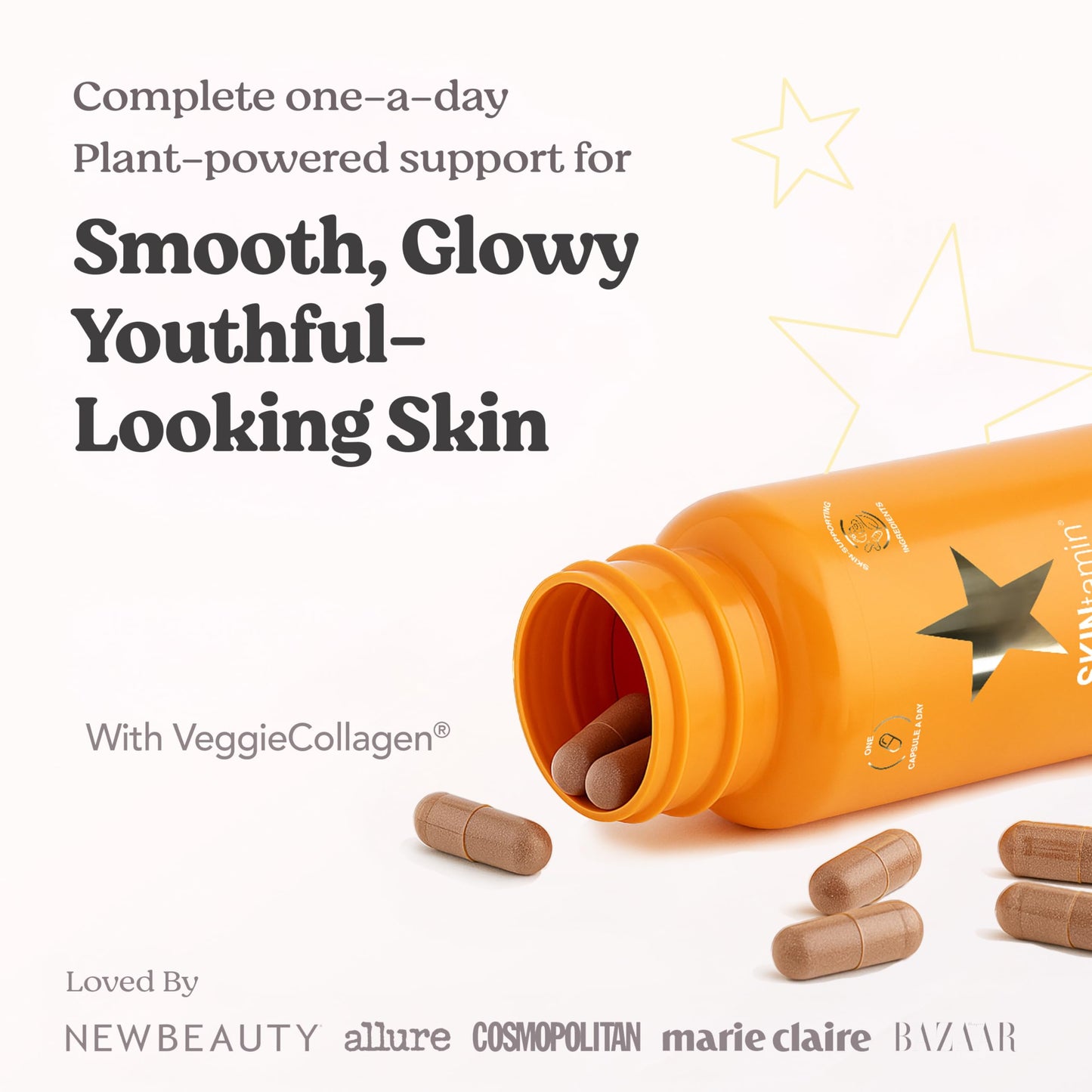 SKINtamin Vegetarian Collagen Pills | Skin Firmness, Wrinkles & Blemish Reduction