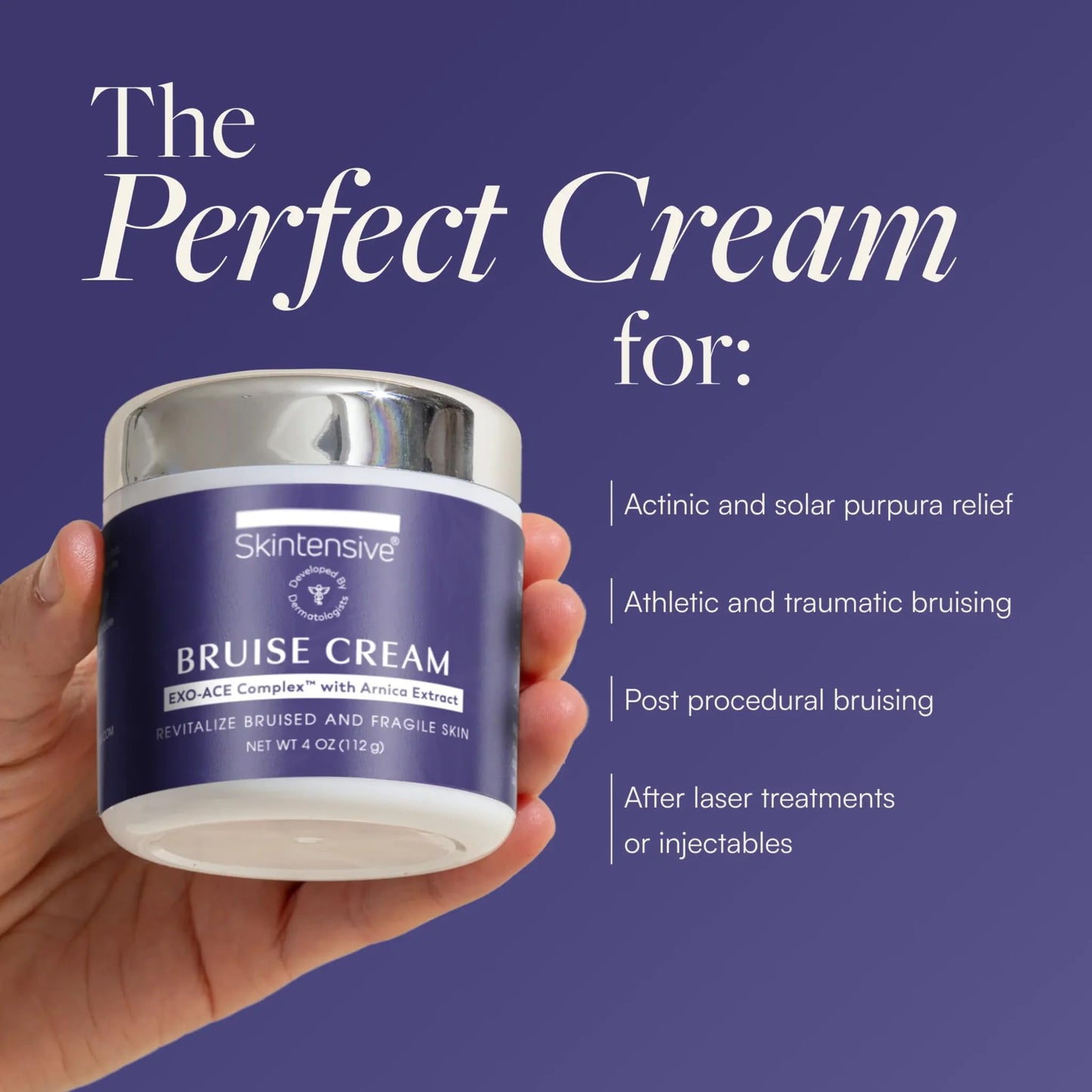 SKINTENSIVE Arnica Bruise Cream for Thin Skin – Moisturizing with Vitamins K, C & E (4 oz)