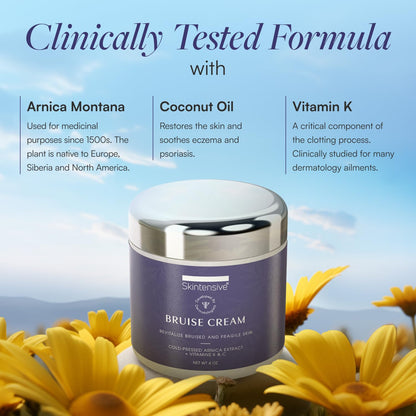 SKINTENSIVE Arnica Bruise Cream for Thin Skin – Moisturizing with Vitamins K, C & E (4 oz)
