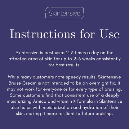 SKINTENSIVE Arnica Bruise Cream for Thin Skin – Moisturizing with Vitamins K, C & E (4 oz)
