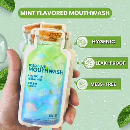 Skywin Travel Size Mouthwash Packets – Mint, 14-Count, TSA-Friendly 15 ml Per Packet