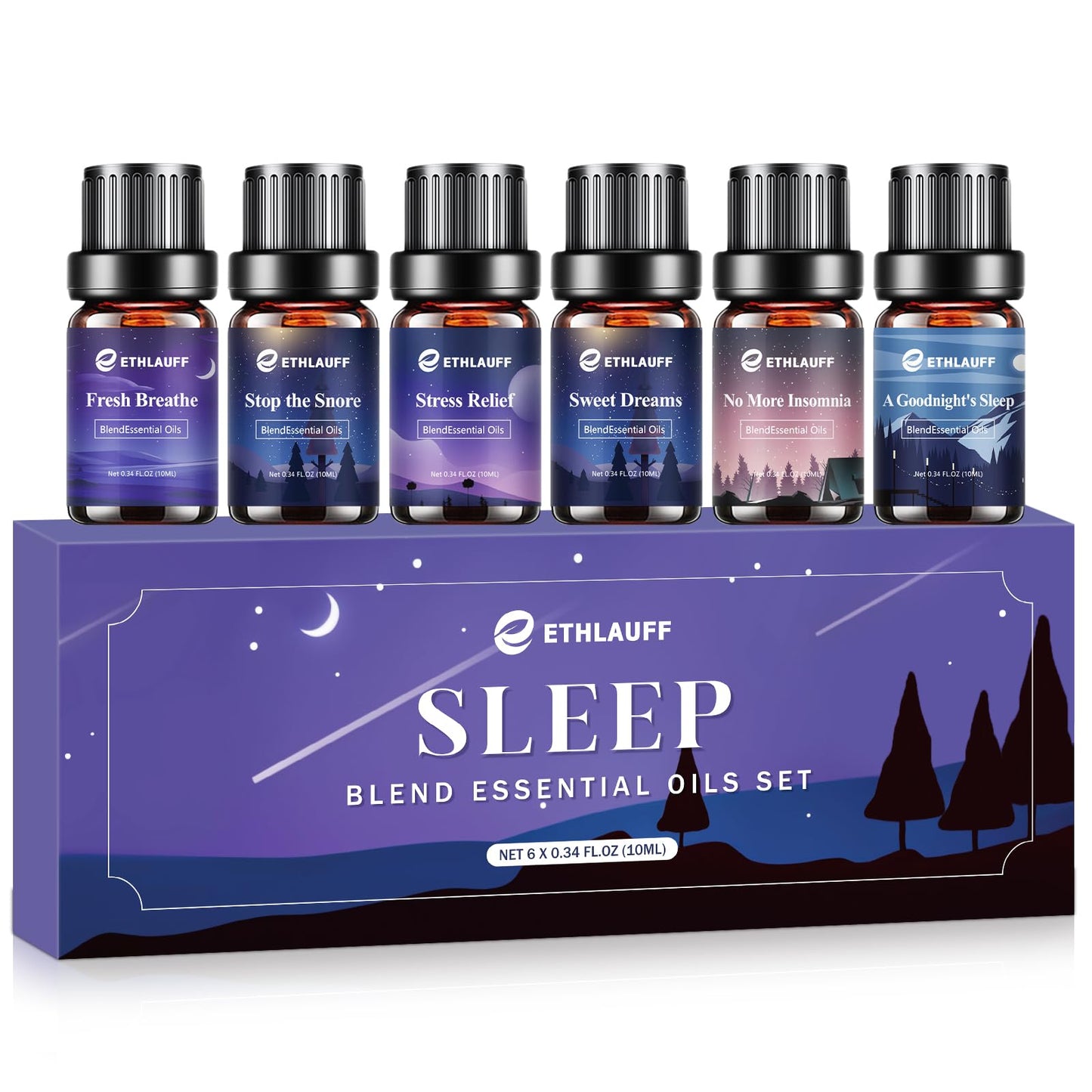 Sleep Essential Oils & Diffuser Blends for Home | Relax, Stress Relief, Fresh Breathe, Sweet Dreams