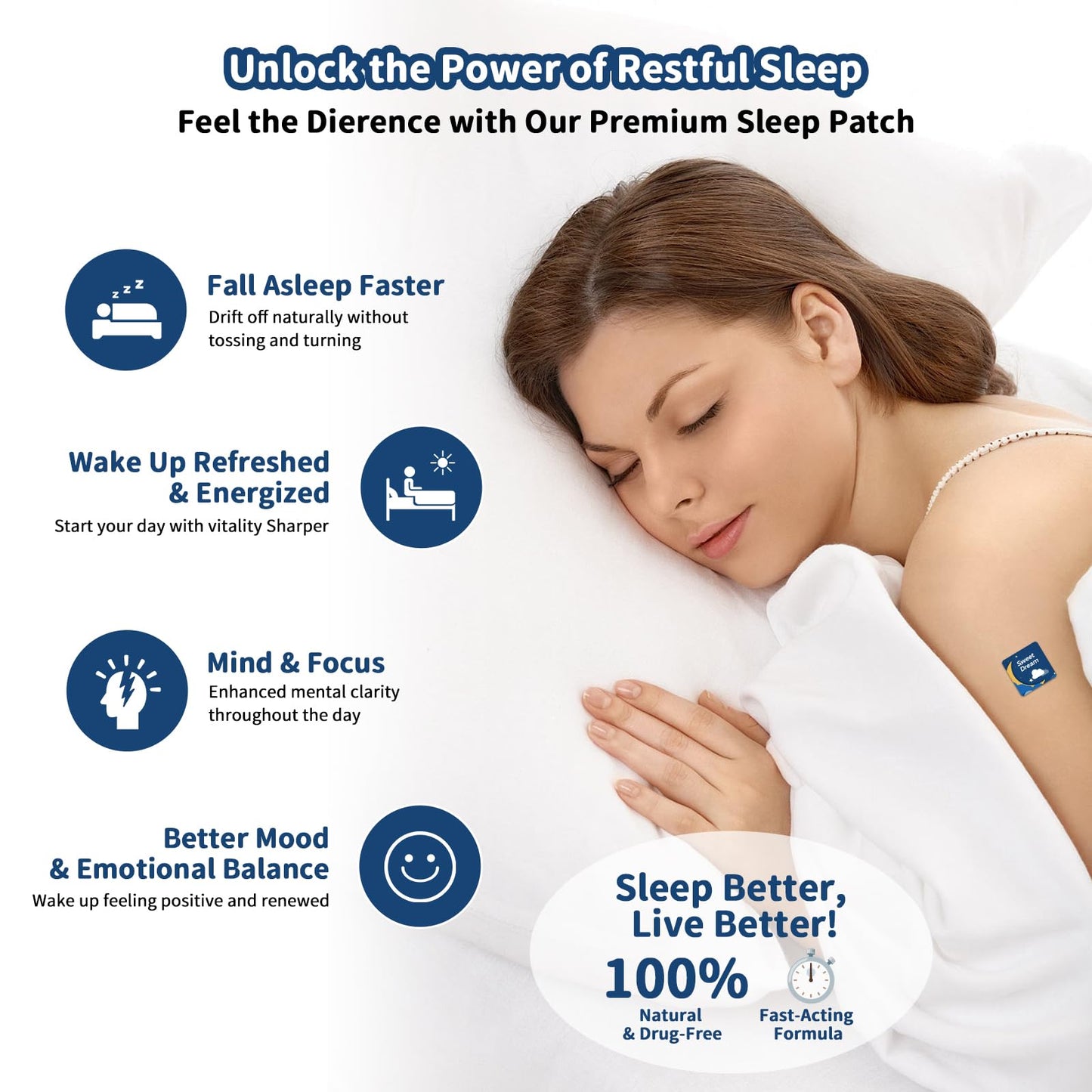Sleep Patches for Adults Extra Strength Insomnia | Natural Patch of Magnesium and Sour Cherry Extract,Plant-Based Sleep Support, Easy to use, Suitable for Both Men and Women | 2 Box 120 Patches | HH11
