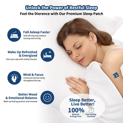 Sleep Patches for Adults Extra Strength Insomnia | Natural Patch of Magnesium and Sour Cherry Extract,Plant-Based Sleep Support, Easy to use, Suitable for Both Men and Women | 2 Box 120 Patches | HH11