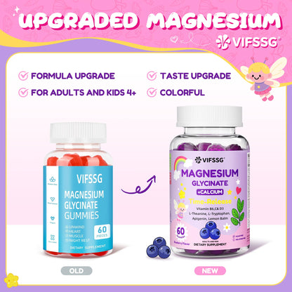 Magnesium Glycinate Gummies for Adults & Kids 4+ | Sugar Free 400/200mg Sleep Support