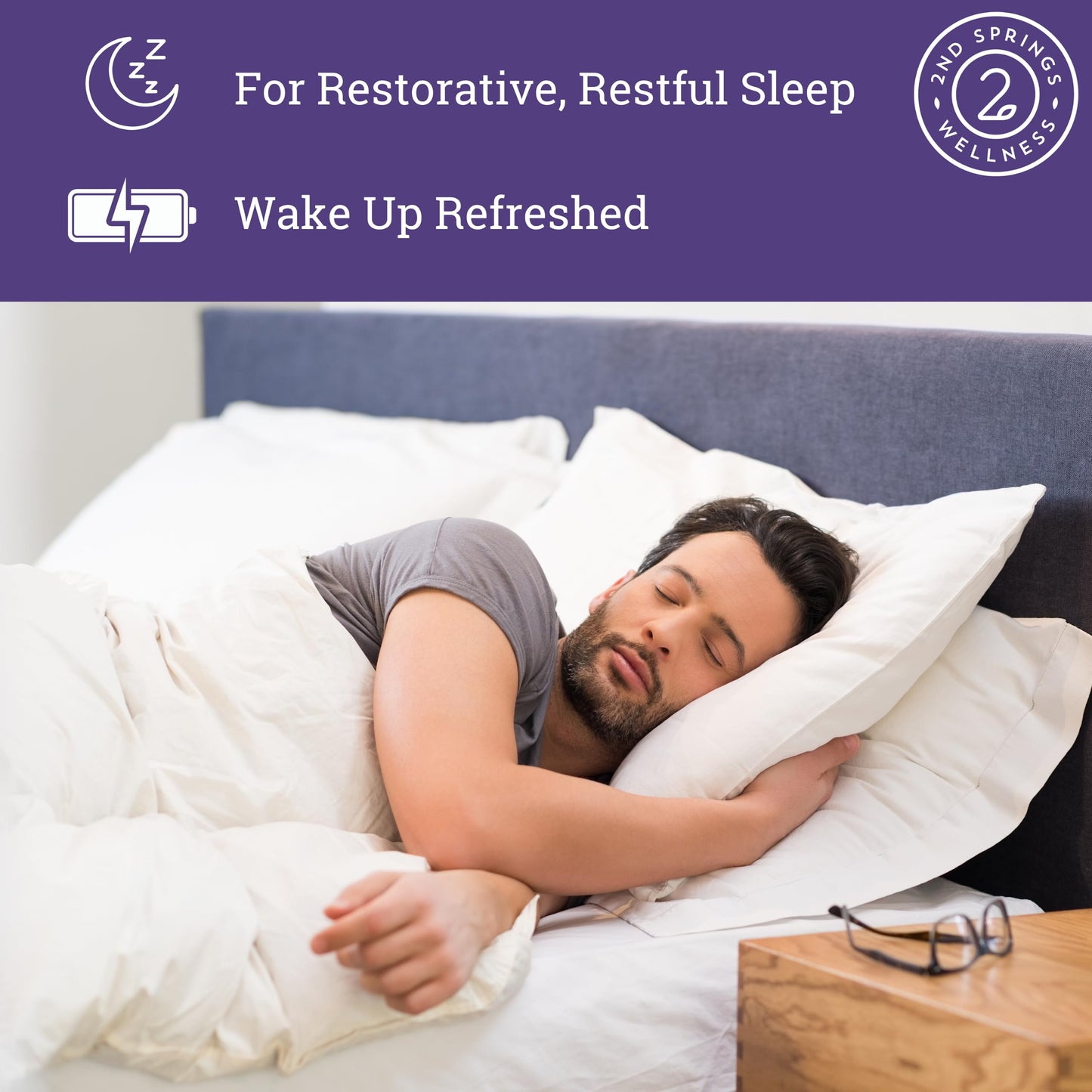 2nd Springs Sleep Well: Calmness & Relaxing Sleep Support Formula – Magnesium, L-Theanine, GABA & Melatonin – 60 Capsules