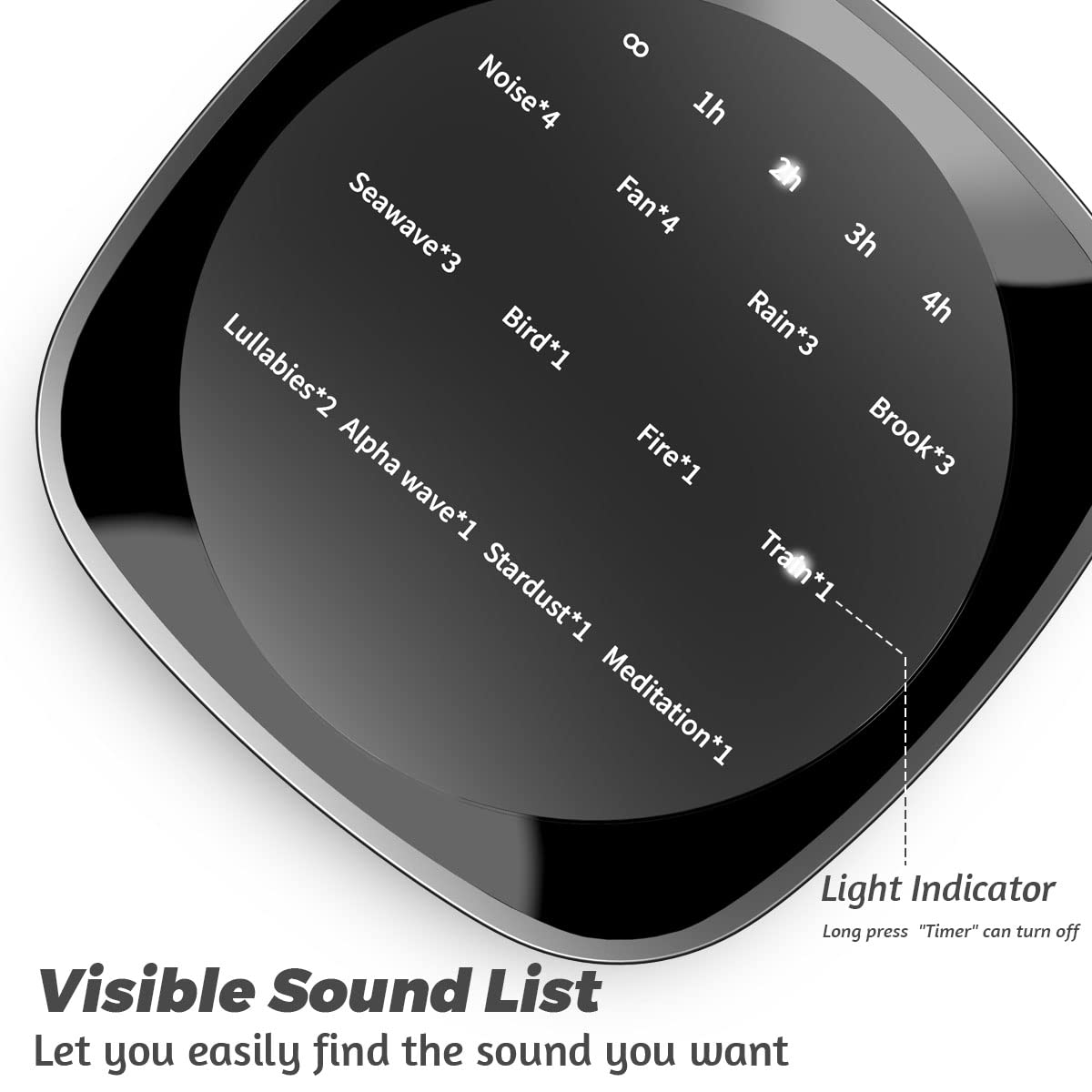 Sleepbox Sleep White Noise Machine — 25 Sounds, 36 Volume Levels, 5 Timers, Portable Memory