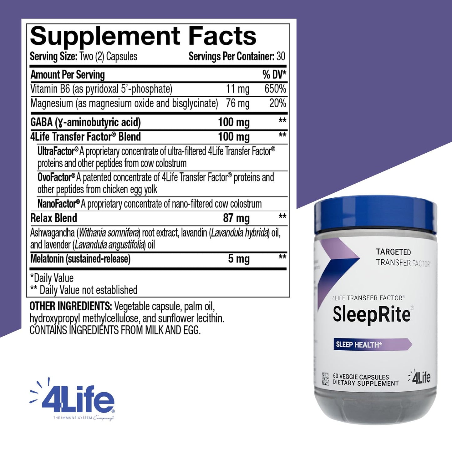 4Life Transfer Factor SleepRite: Immune & Sleep Support with GABA & Melatonin