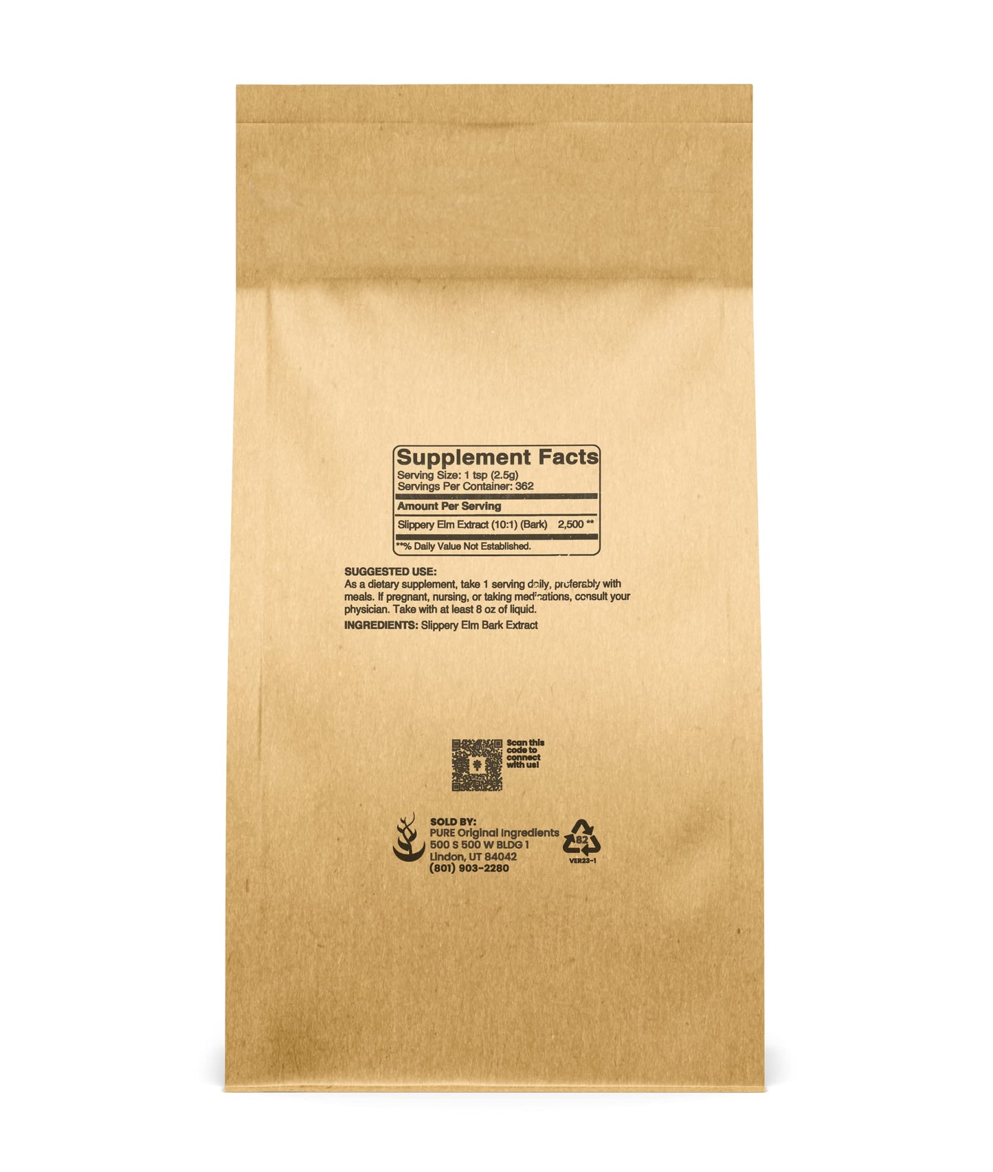 Slippery Elm Bark Powder (2lb) – Pure Original Ingredients | Pure & Natural, Vegan, Gluten-Free