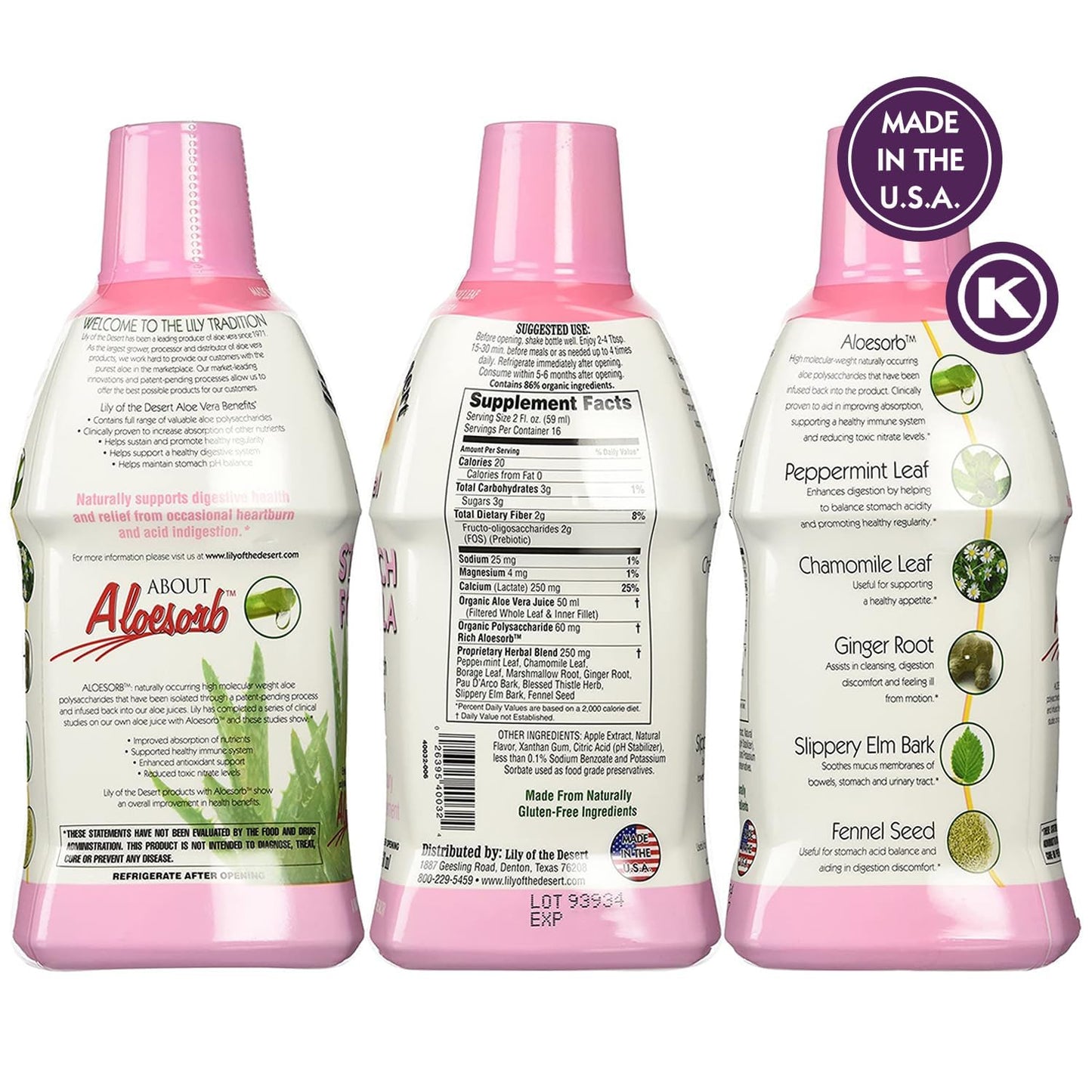 Lily of the Desert Aloe Vera Stomach Formula – Digestive Wellness, 32 oz