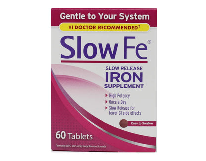 Slow Fe High Potency Iron 45 mg, Slow Release – 60 Tablets (Pack of 2) | Iron Supplement