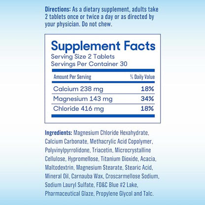 SlowMag Muscle + Heart Magnesium Chloride with Calcium – Supports Muscle Relaxation & Heart Health (60 Count)