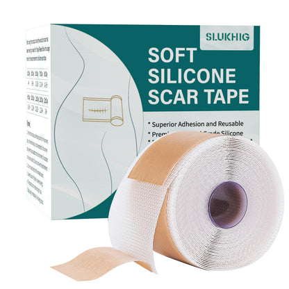 SLUKHIG Silicone Scar Sheets Roll 4M - Reusable Scar Tape for C-Section, Burns, Acne