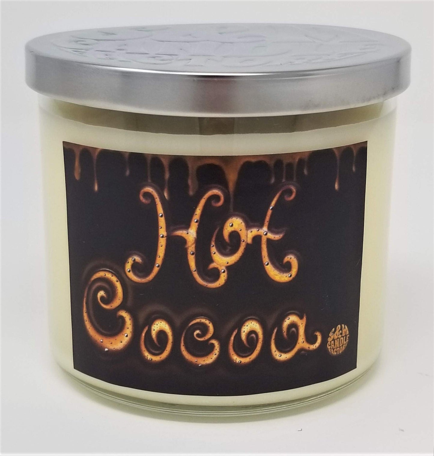 Hot Cocoa & Cream Candle | 14.5oz 3-Wick Soy | 80HR Burn Time | Made in USA | S&M Candle Factory
