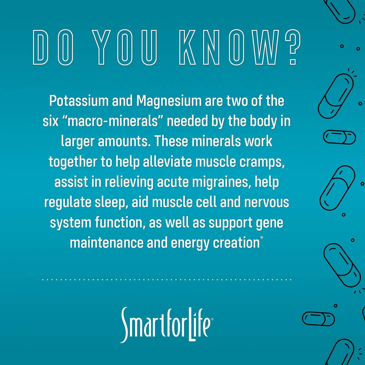 SMART FOR LIFE Potassium Magnesium Supplement – 30 Vegan Capsules | High-Absorption Mineral Complex