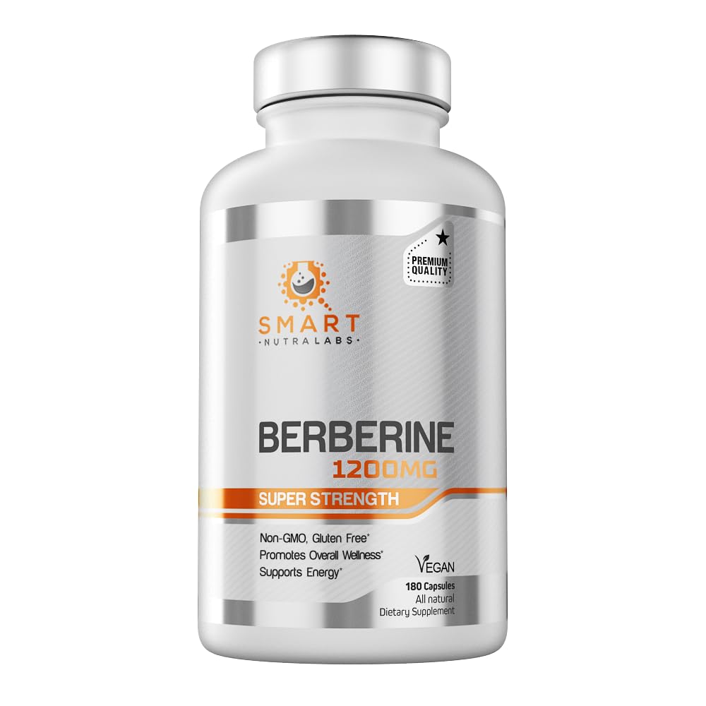 Smart Nutra Labs Berberine HCL 1200mg - 180 Vegan Capsules | Non-GMO, Gluten Free