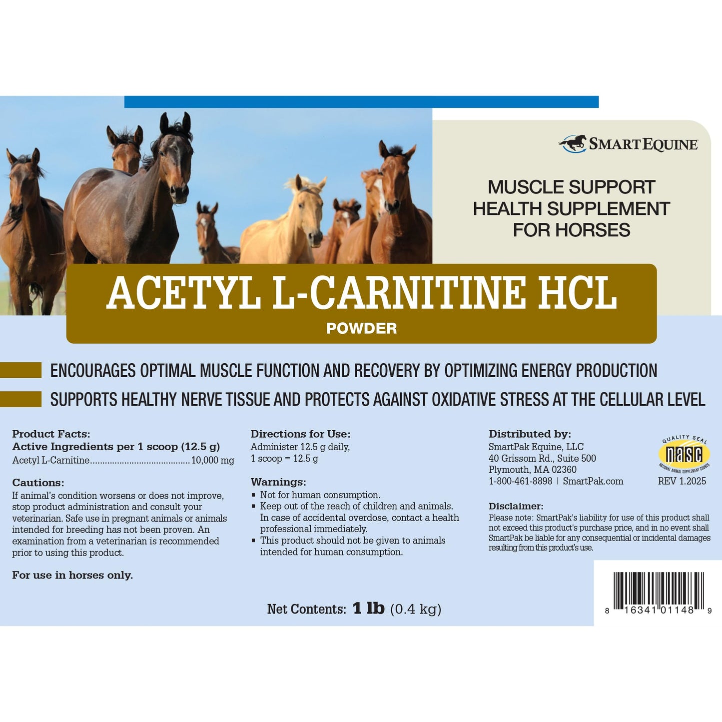 SmartEquine Acetyl L-Carnitine HCL Powder – Horse Energy & Muscle