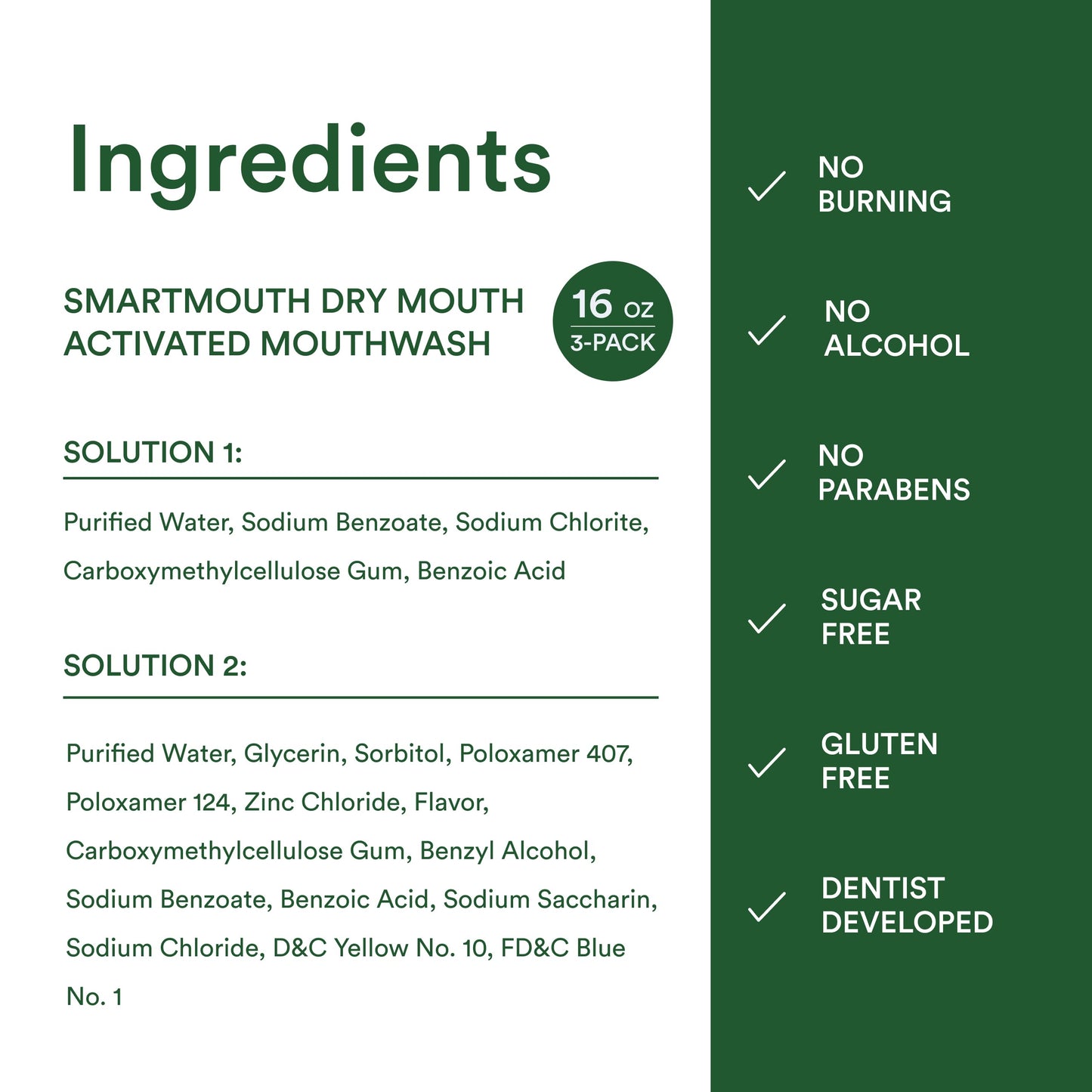 SmartMouth Activated Dry Mouth Mouthwash - Mint, 16 oz, 3 Pack