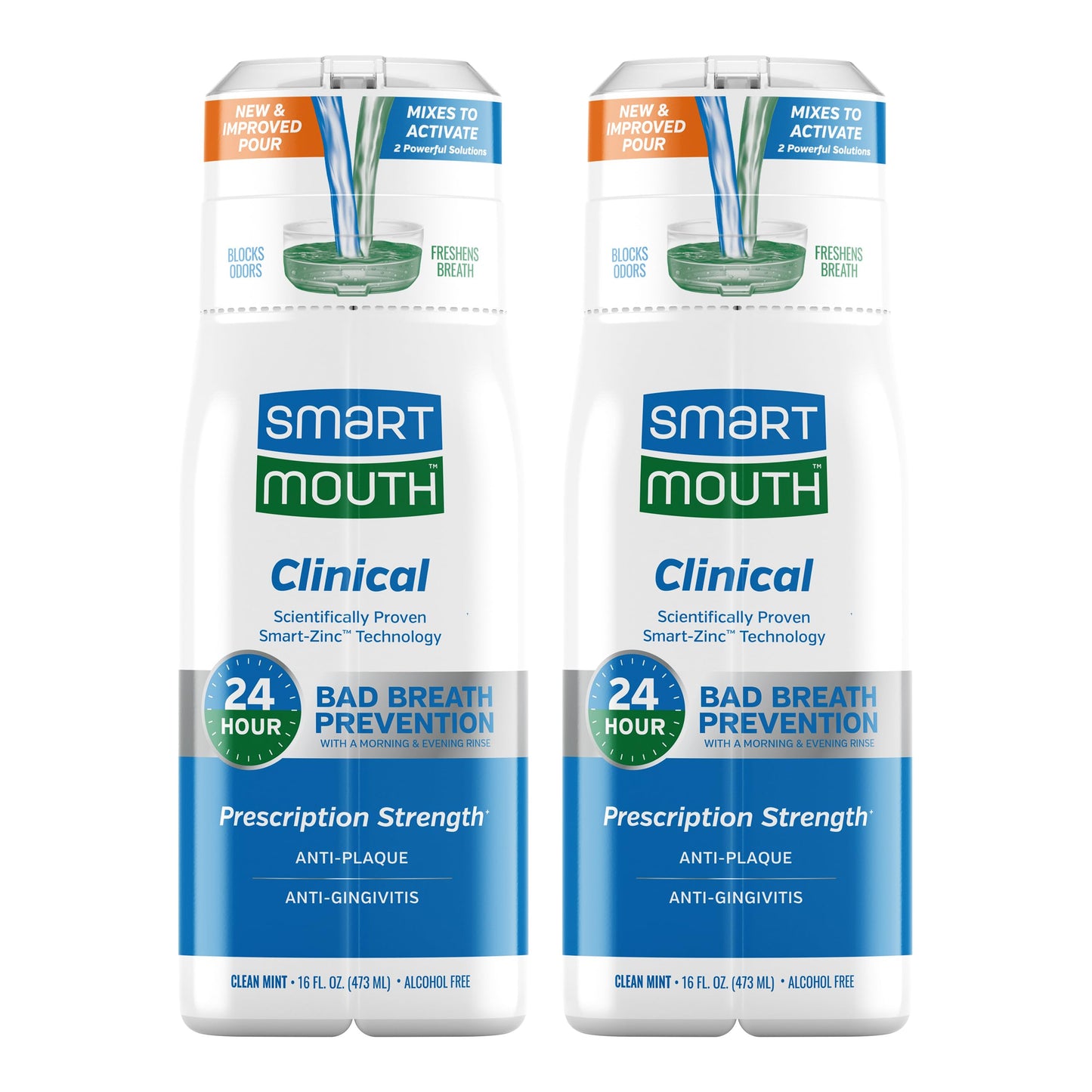 SmartMouth DDS Activated Clinical Mouthwash – Mint, Gum Health, 16 oz (2 Pack)