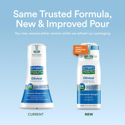 SmartMouth DDS Activated Clinical Mouthwash with Tongue Cleaner – Fresh Breath, Gum Health, 16 oz