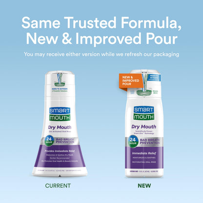 SmartMouth Dry Mouth Activated Mouthwash & Tongue Cleaner – Bad Breath Relief