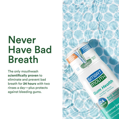 SmartMouth Gum Health Zinc Activated Breath Rinse 16oz, 2 Pack | Mint Mouthwash