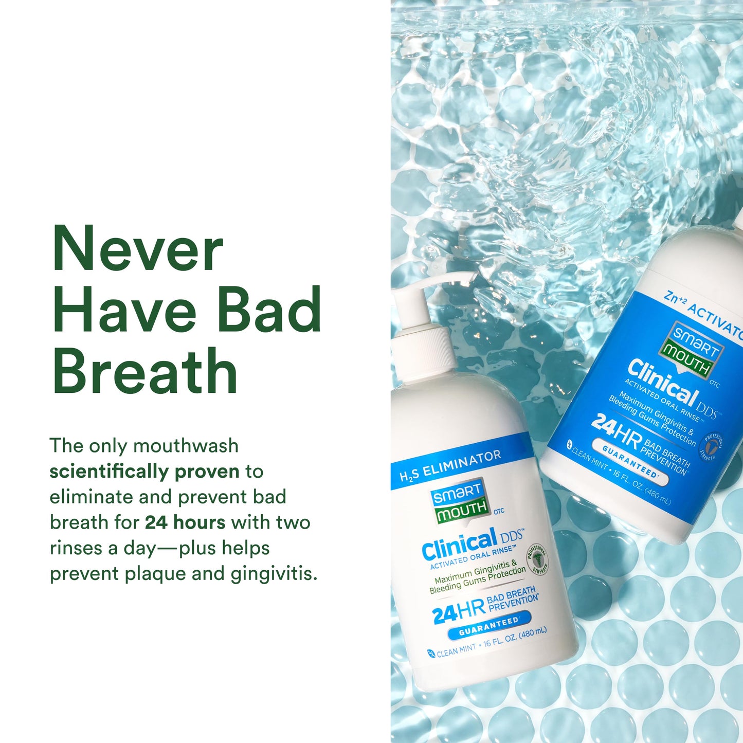 SmartMouth 2-Bottle Activated Mouthwash for Gum Health - 32 oz