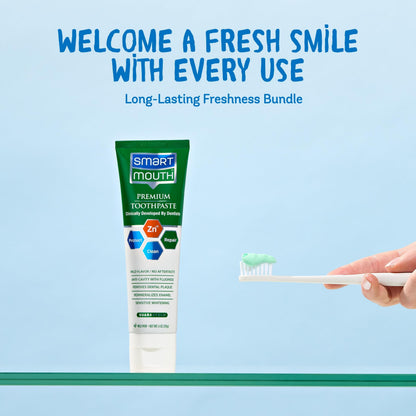 SmartMouth Premium Zinc Ion Toothpaste – Cavity, Enamel & Plaque Protection, 6 oz (1 Pack)