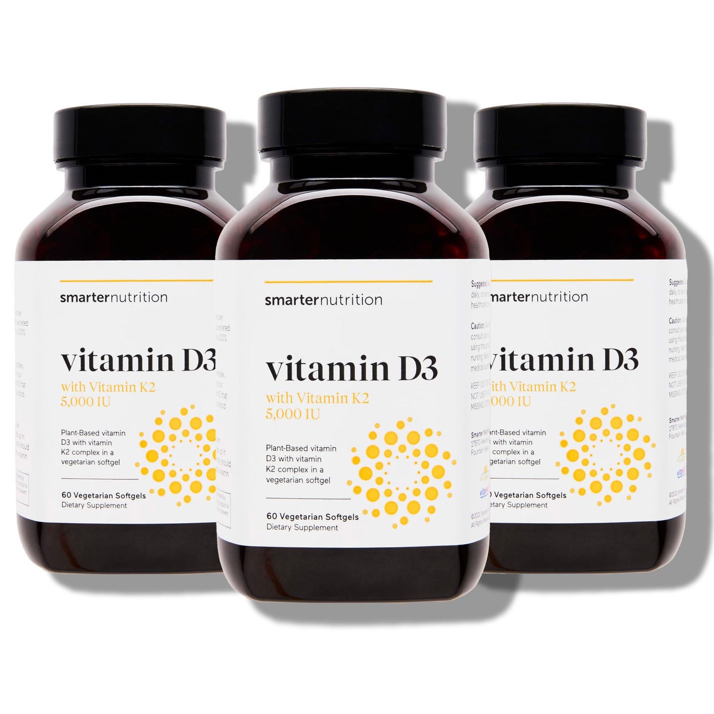 SMARTERNUTRITION Vegan Vitamin D3 5000 IU + Vitamin K2 1100 mcg – Organic Coconut & Olive Oil Softgels (180) 90 Day Supply