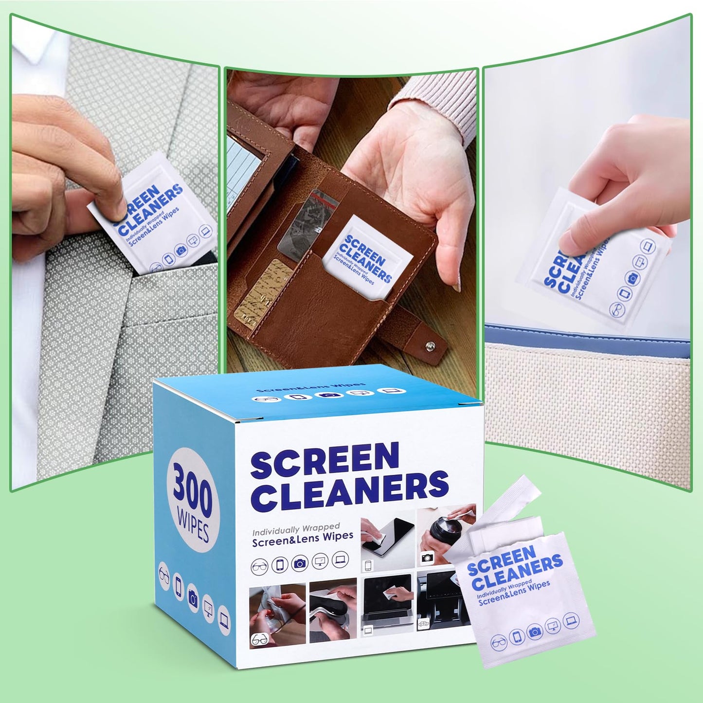 300 Pcs Cleaning Wipes for Glasses & Devices – Pre-Moistened, Scratch-Free