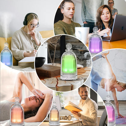 Smartwell Glass Essential Oil Diffuser - 120ml, 7-Color LED, Auto-Off, BPA-Free | Home Office & Bedroom Humidifier