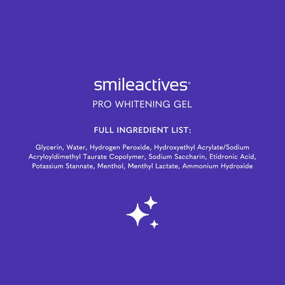 Smileactives Pro Whitening Gel – 2 oz Hydrogen Peroxide Toothpaste Whitening