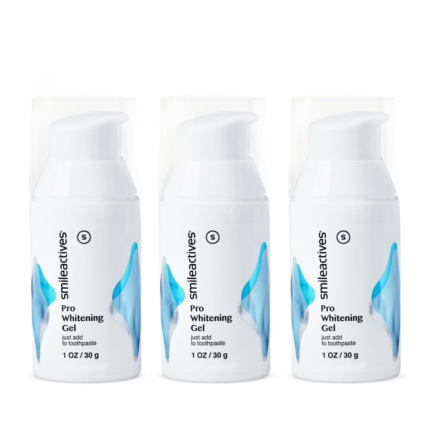 Smileactives Pro Whitening Gel for Toothpaste – 3 Pack (1 oz) | Clinical-Grade Hydrogen Peroxide