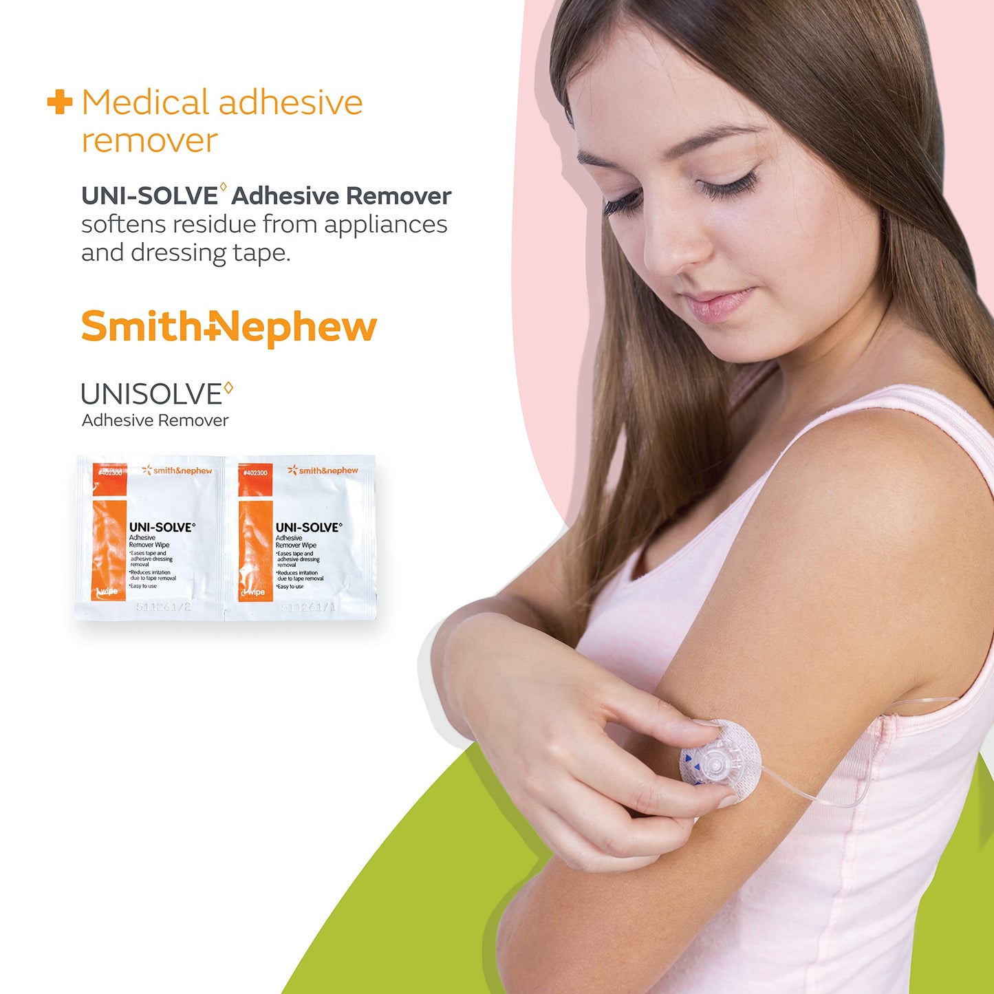 Smith & Nephew UNI-SOLVE Adhesive Remover Wipes – Gentle Tape/Appliance Removal (50 Count)
