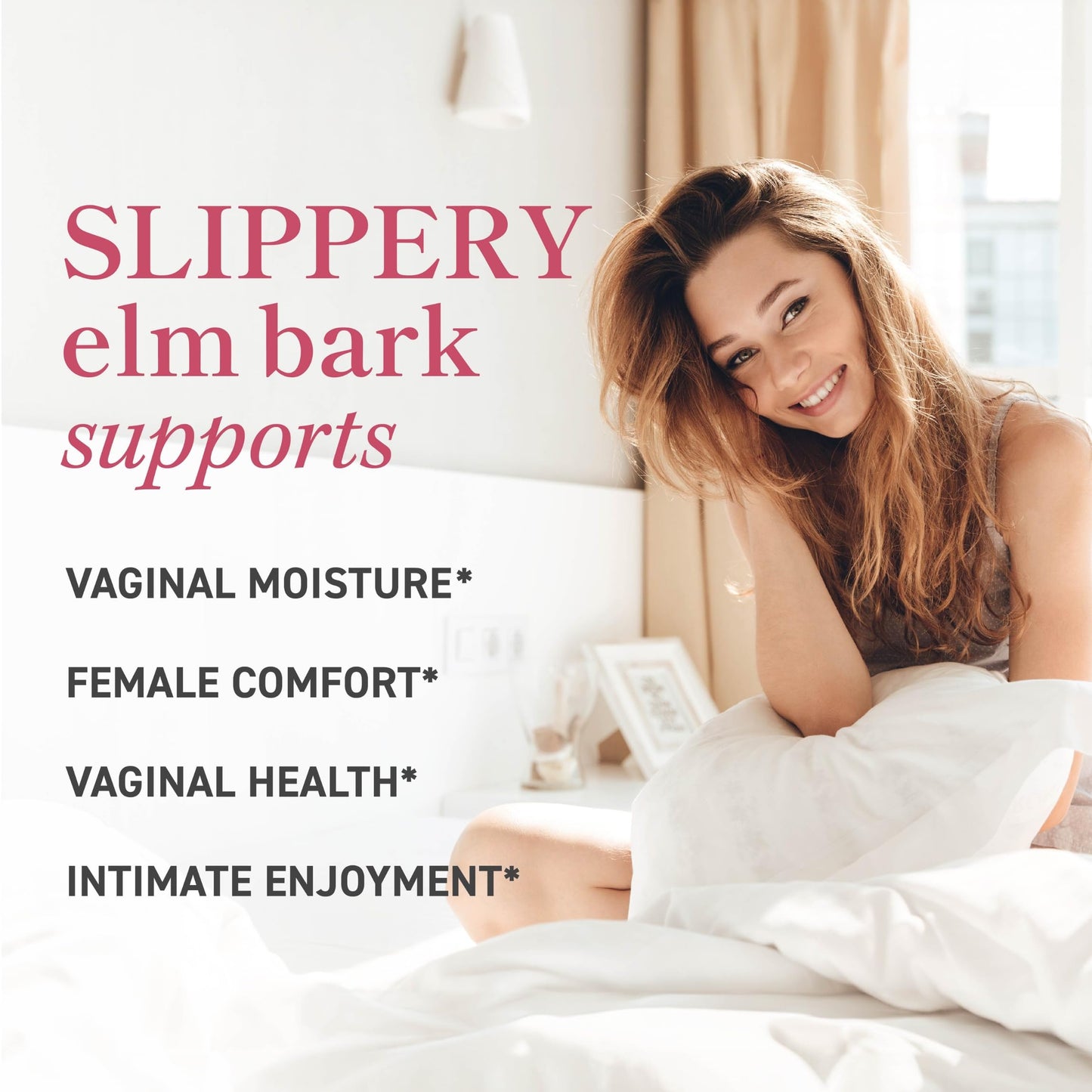 SMNutrition Slippery Elm for Women — Vaginal Moisture & Dryness Support | 60 Capsules | Non-GMO