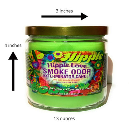 Smoke Odor Exterminator 13 oz Jar Candles – Hippie Love (2 Pack)