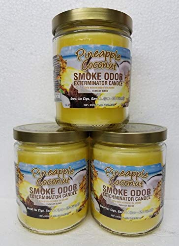 Smoke Odor Exterminator 13oz Jar Candles Pineapple & Coconut (3-Pack)