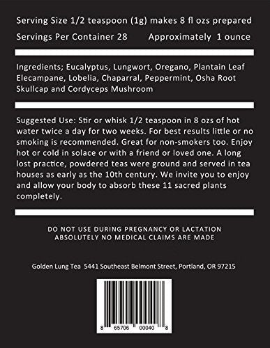 Smokers Tea & Lung Powder – Caffeine Free Artisan Herbal Tea Powder