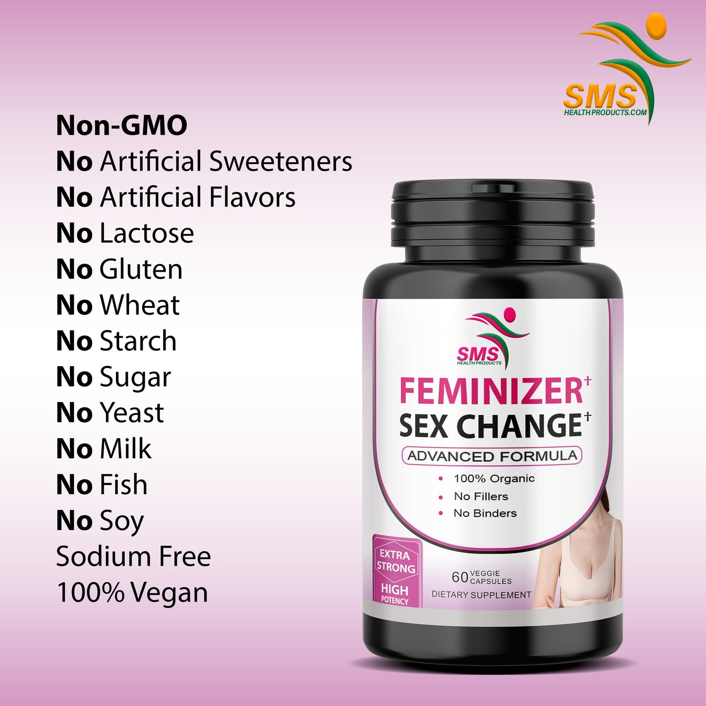 Feminizer Sex Change Capsules - Pueraria Mirifica Estrogen Complex for Trans Women | SMSHEALTHPRODUCTS.com