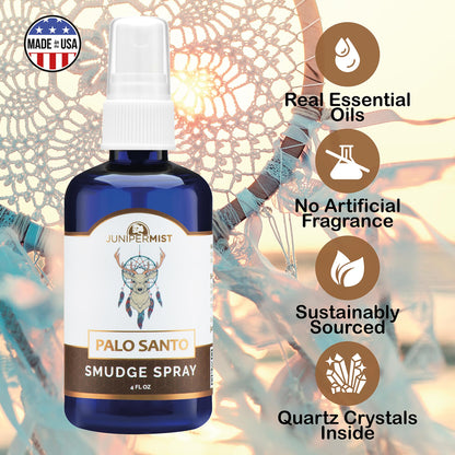 Smudge Spray Gift Set (3x4oz) – Sage, Palo Santo & Lavender – Smokeless Mist – Made in USA