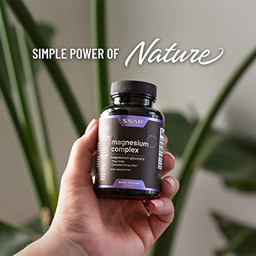 Snap Supplements 3-in-1 Magnesium Complex – Magnesium Bisglycinate, Oxide & Citrate | 60 Capsules