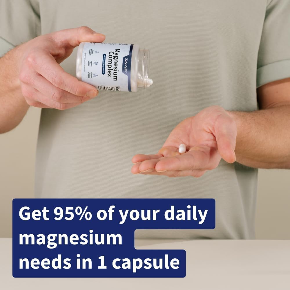 Snap Supplements 3-in-1 Magnesium Complex – Magnesium Bisglycinate, Oxide & Citrate | 60 Capsules