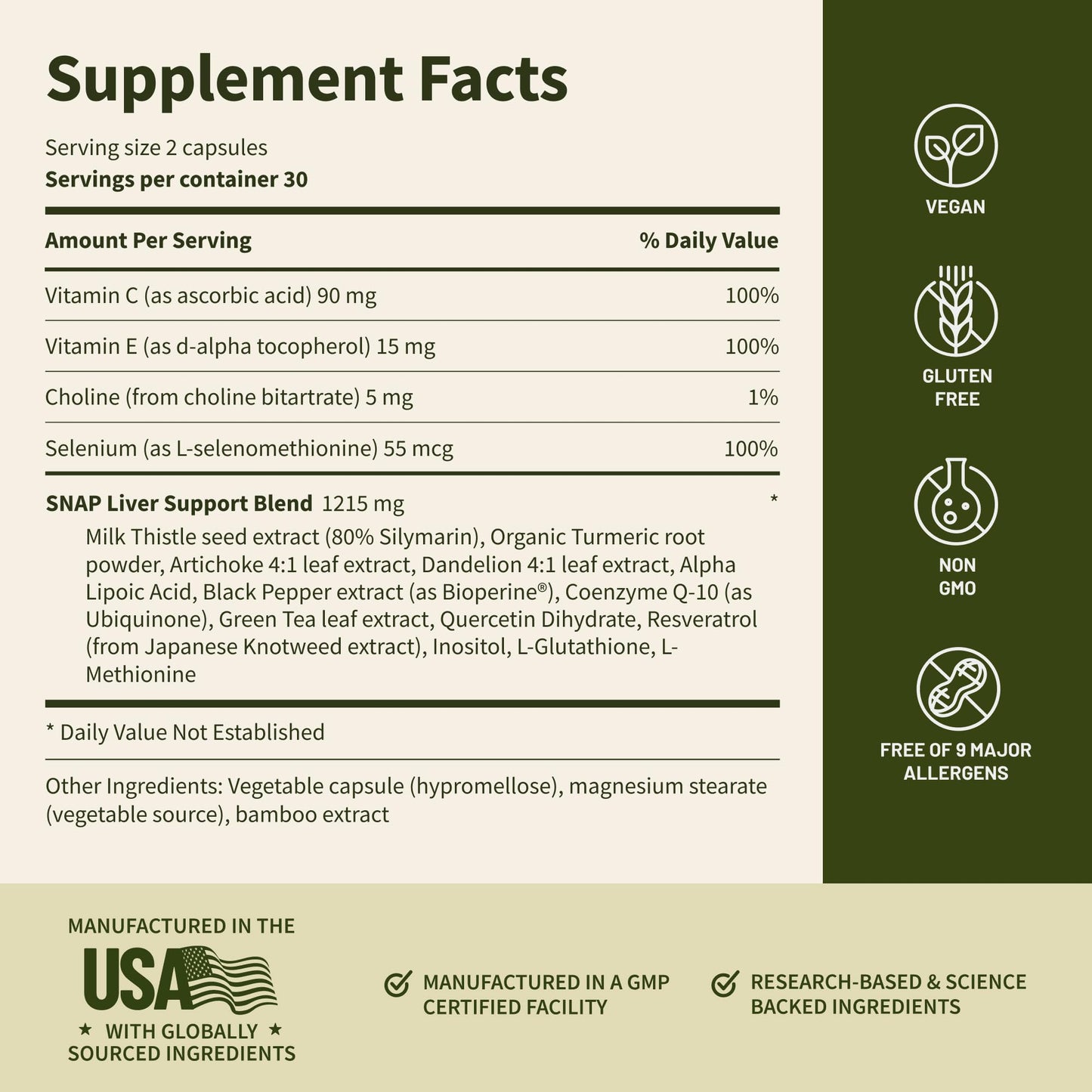 Snap Supplements Liver Health & Detox – 60 Vegetarian Capsules | Liver & Digestive Support