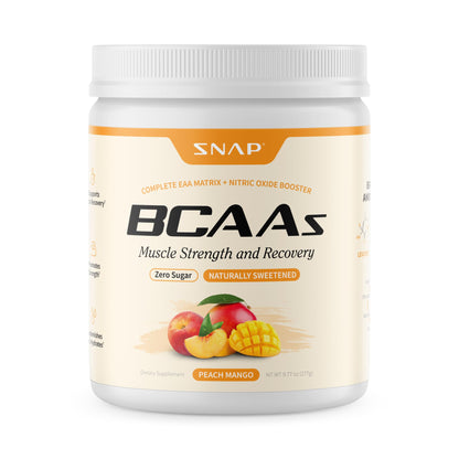Snap Supplements Plant-Based BCAA Powder + Nitric Oxide Booster – 30 Servings