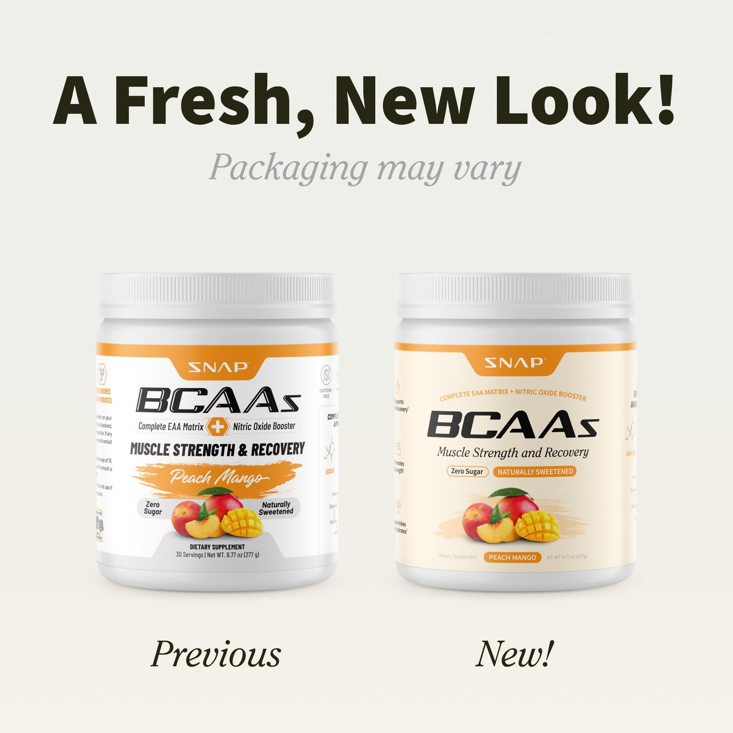 Snap Supplements Plant-Based BCAA Powder + Nitric Oxide Booster – 30 Servings