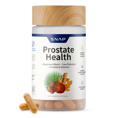 Snap Supplements Prostate Health with Saw Palmetto – DHT Blocker for Men, 90 Veggie Caps