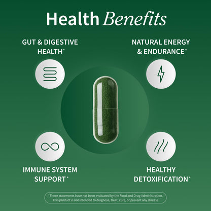 Snap Supplements Organic Spirulina & Chlorella - 120 Vegetarian Capsules