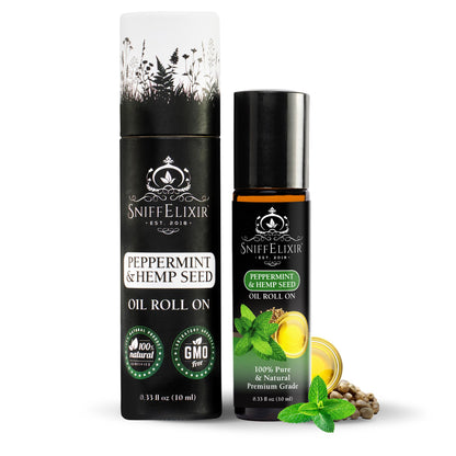 SniffElixir Peppermint Roll-On with Hemp Seed Oil – Headache & Migraine Relief