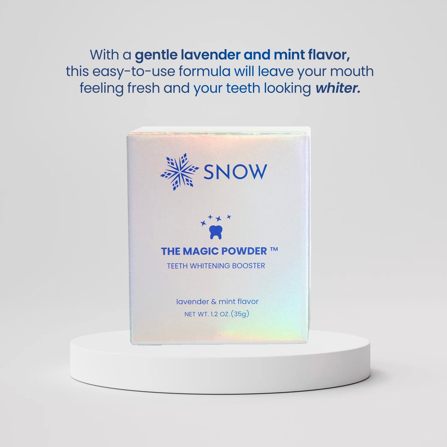 Snow Magic Teeth Whitening Powder with Hydroxyapatite – Lavender & Mint, 35g